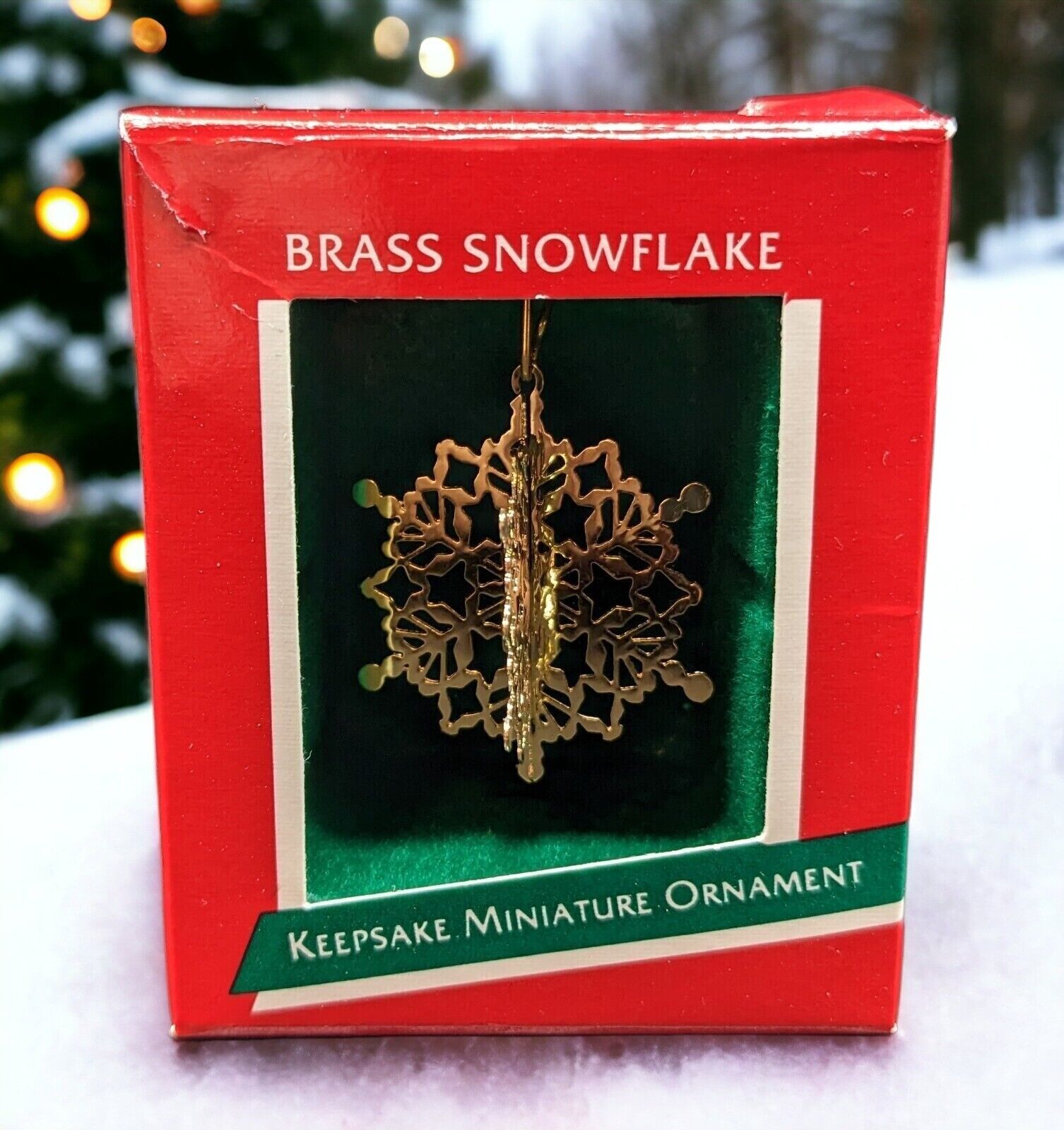 Brass Snowflake 1989 Hallmark Keepsake MINIATURE MINI Christmas Ornament