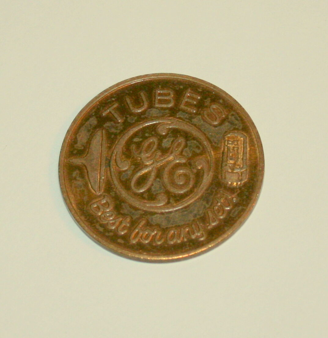 1963 GE General Electric TV Tubes Best For Any Set Gold Rush Valuable Token Coin