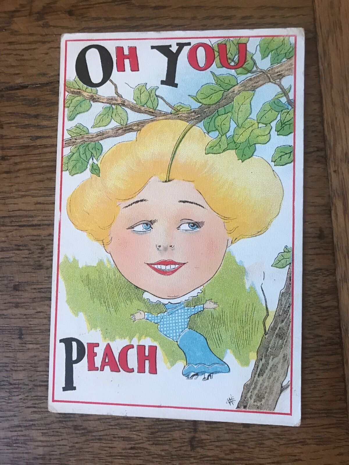 Oh You Peach Lady Postcard