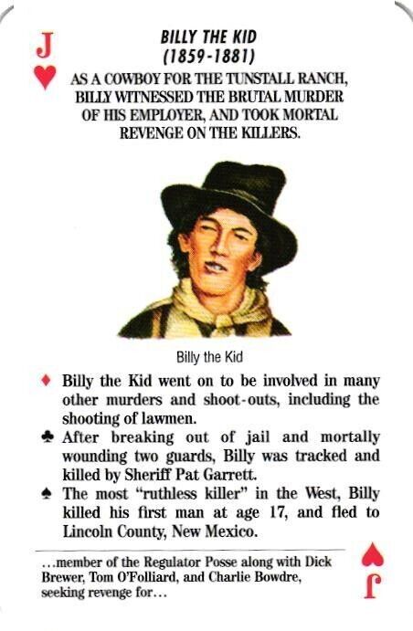 Billy the Kid Outlaws of the Old West Playing Card