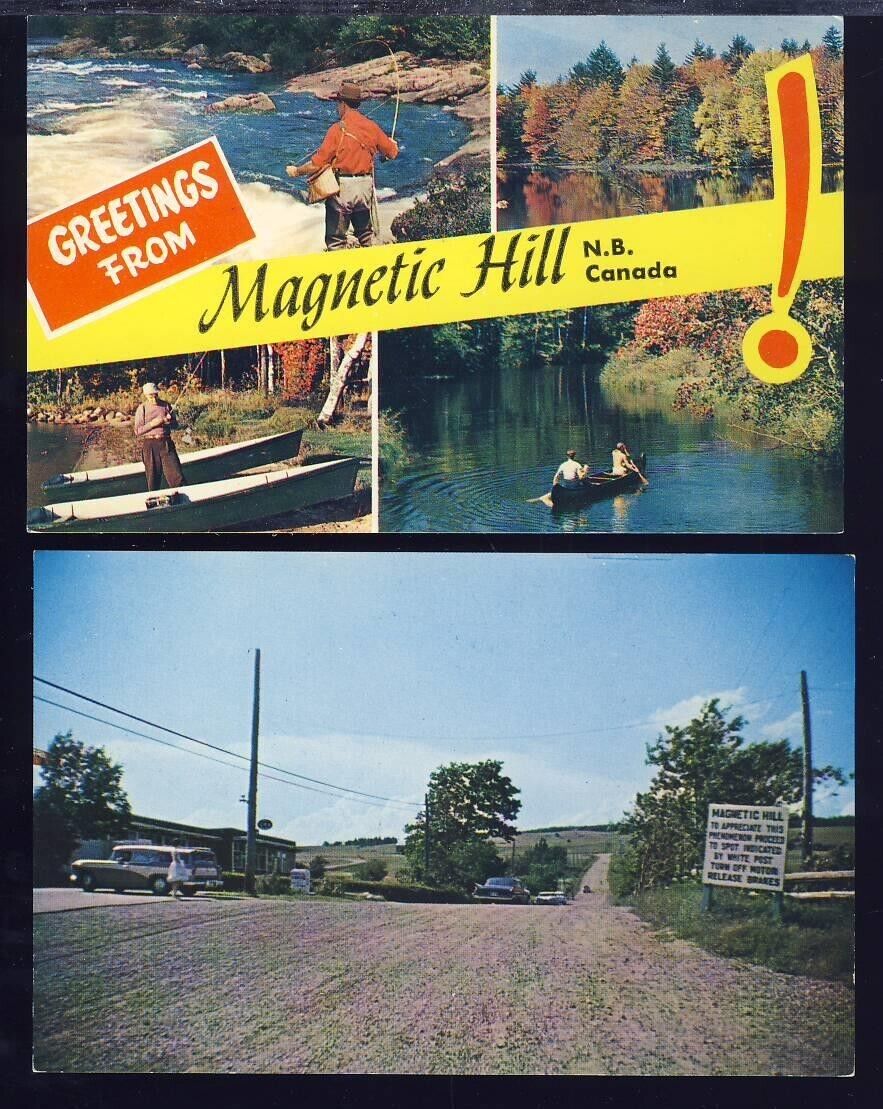 Lot 2 VTG Postcard Magnetic Hill, NB New Brunswick Canada
