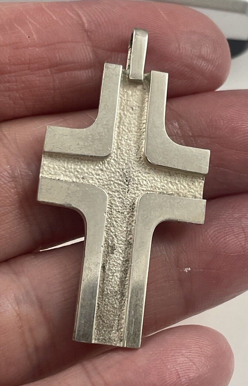 Vintage Sterling Silver Textured Cross, 6.1 Grams Silver