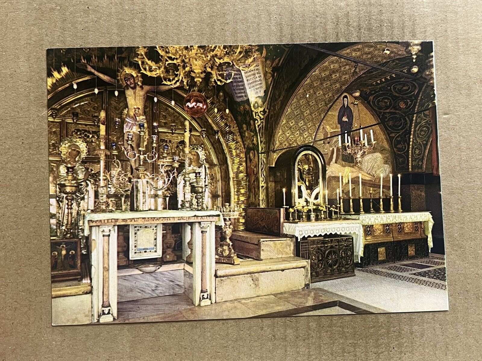 Postcard Jerusalem Israel Church of the Sepulchre Calvary Vintage PC