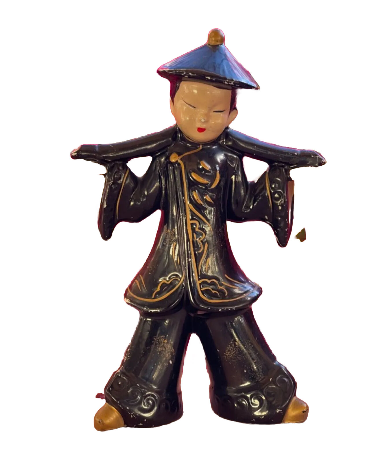 Vintage Mid-Century Modern Chinoiserie Ceramic Figurine