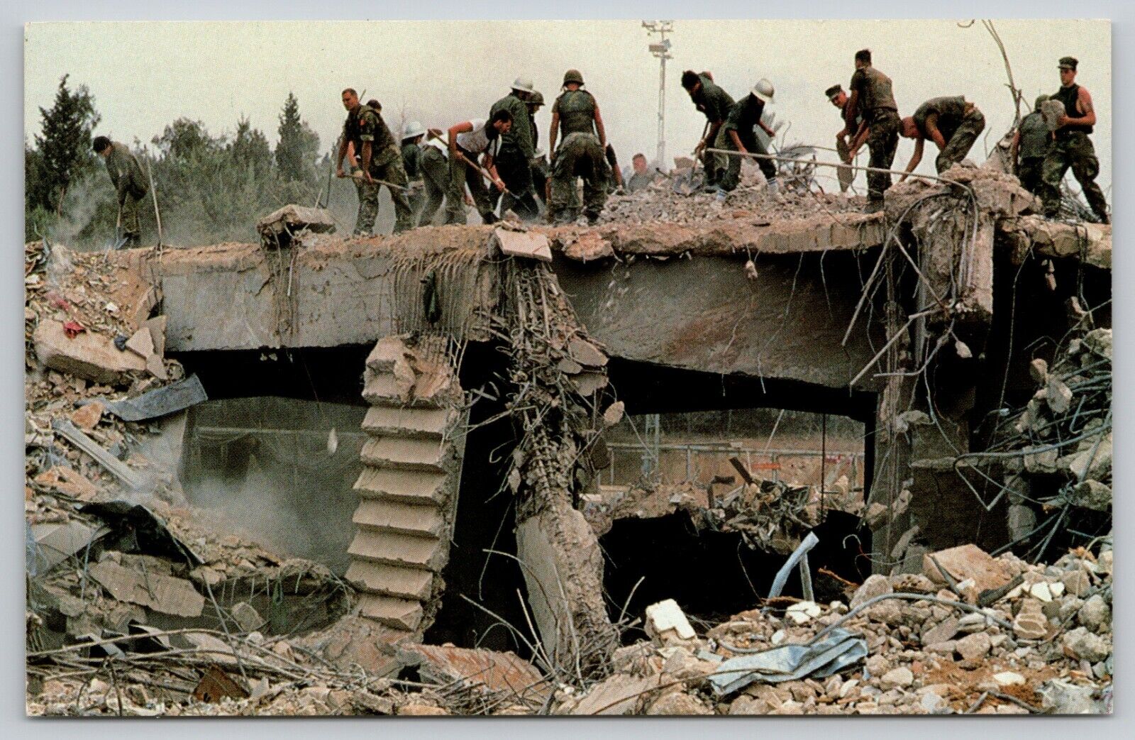 Postcard Lebanon Beirut Bombing Of Marine Headquarters