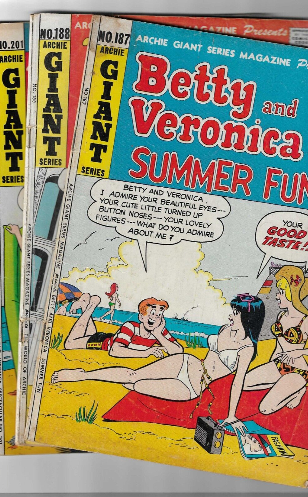 ARCHIE GIANT SERIES 187 188 201 ~ Betty & Veronica . @1971 1972