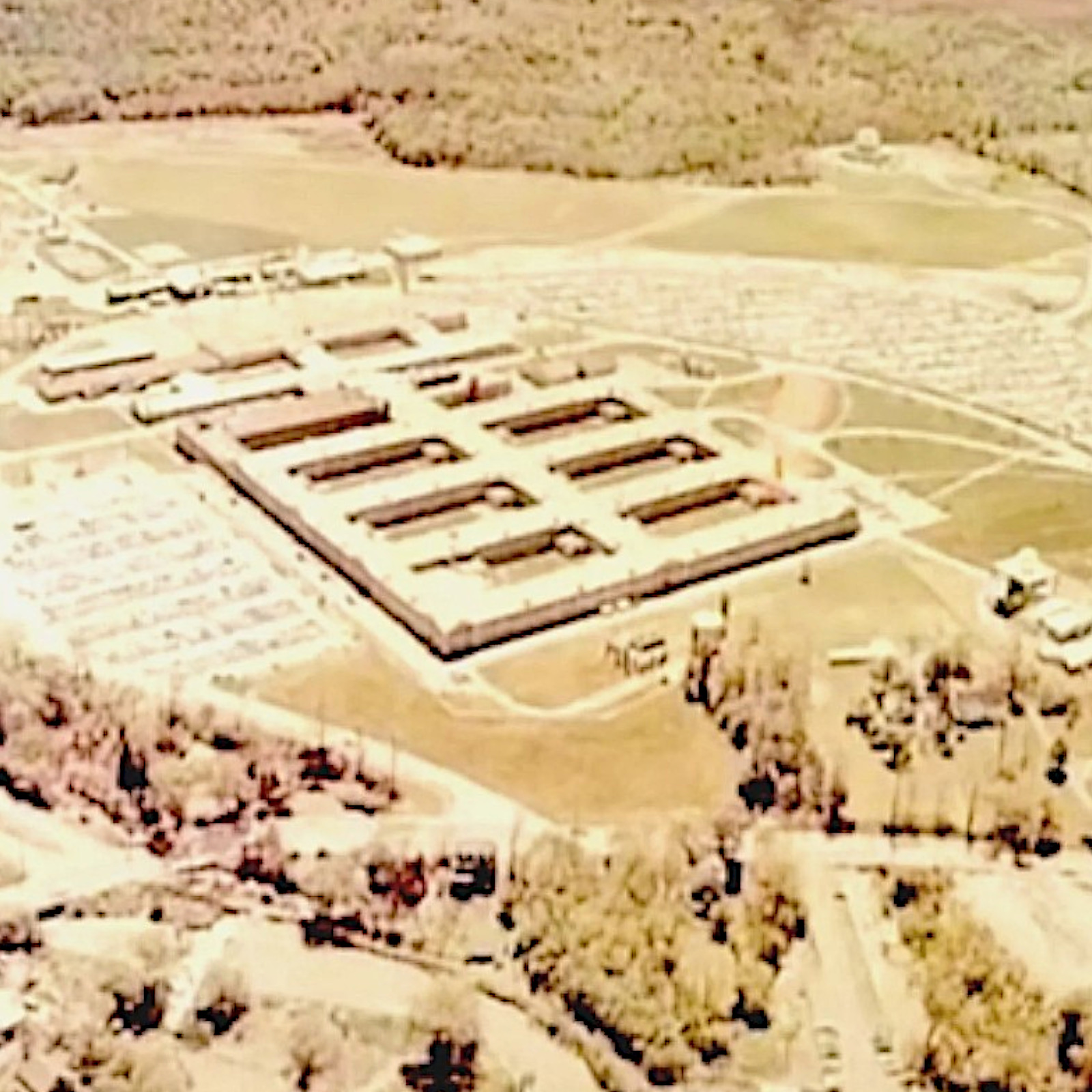 Government Facility Photo Birds Eye View Unknown Large Military Complex Vintage