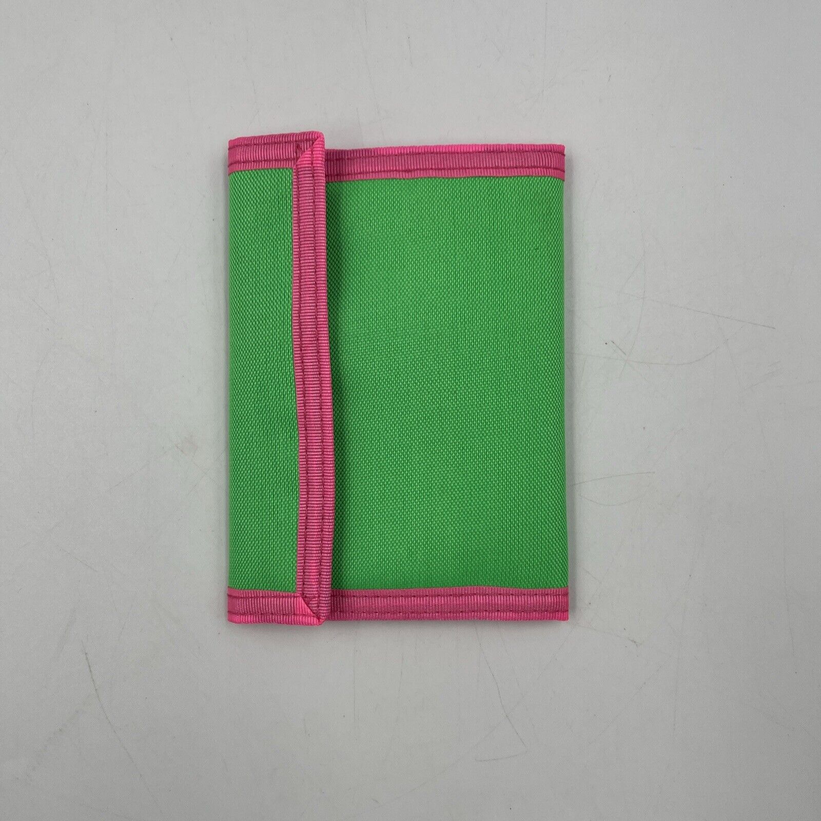 Vintage 1980s Neon Pink and Green Velco Trifold Wallet 80\'s -