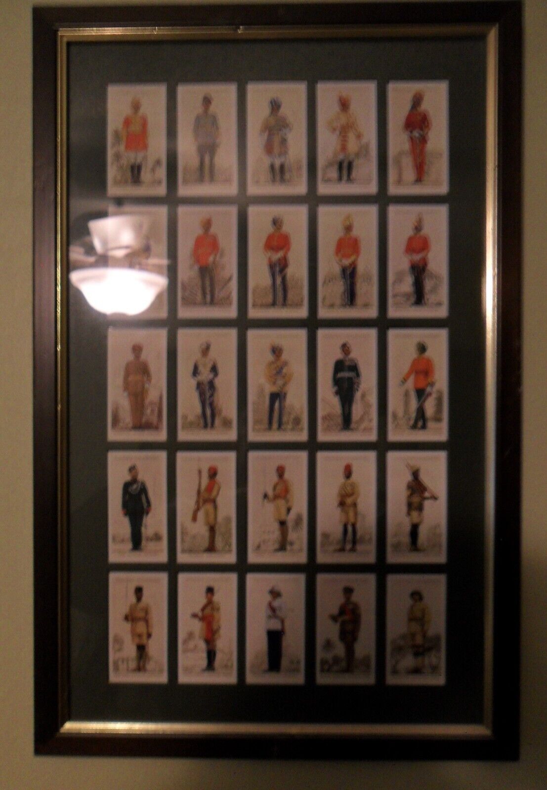 Military Uniforms of the British Empire\', framed Players Cards set.