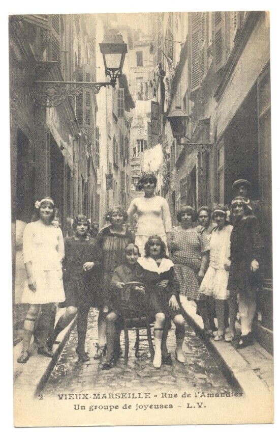 MARSEILLE FRANCE - Rue de l\'Amendier PROSTITUTES ca1908 Postcard