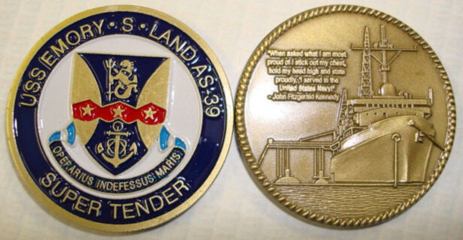 NAVY SUBMARINE USS EMORY S LAND AS-39  MILITARY SUPER TENDER CHALLENGE COIN
