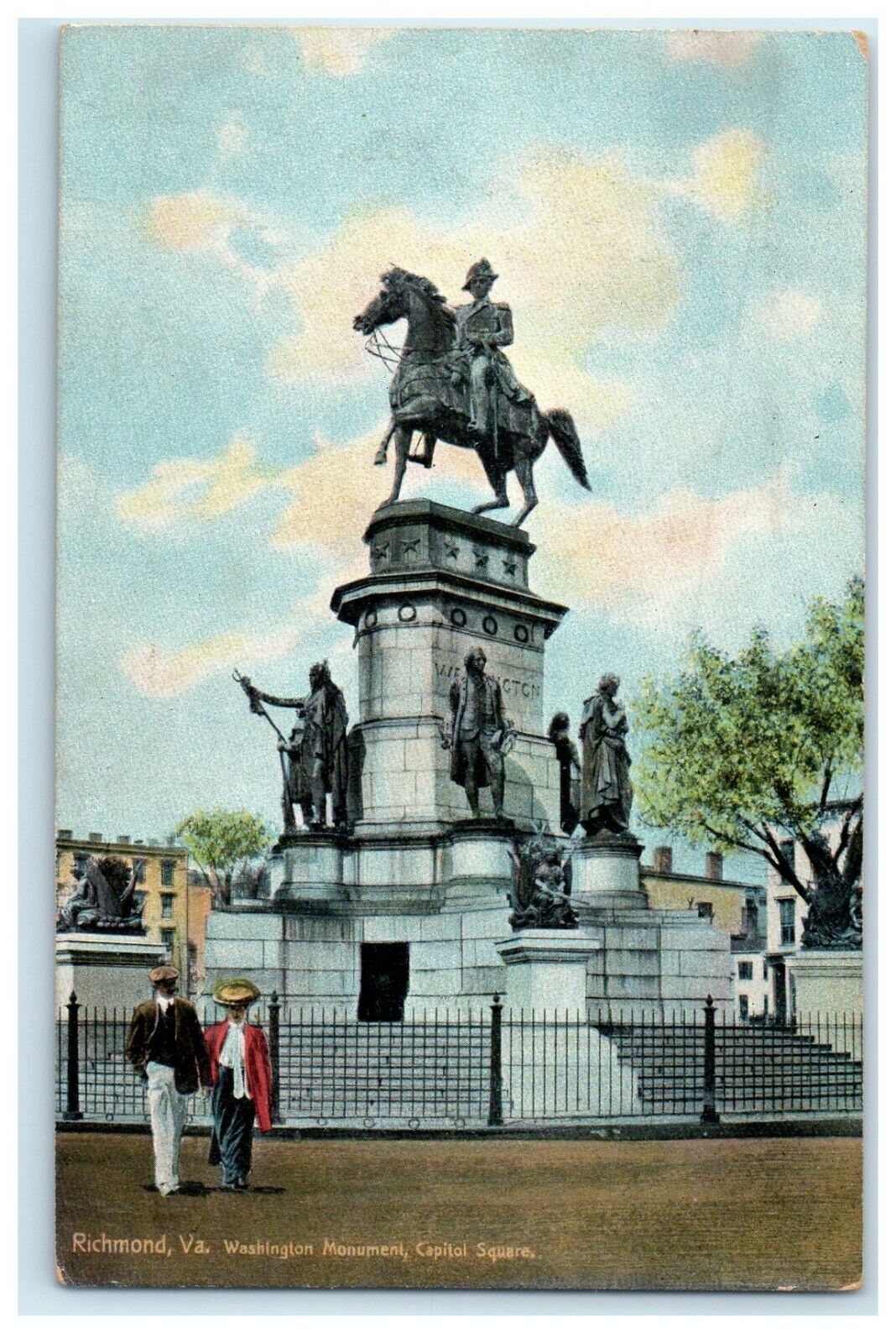 c1910\'s Richmond VA, Washington Monument Capital Square Antique Postcard