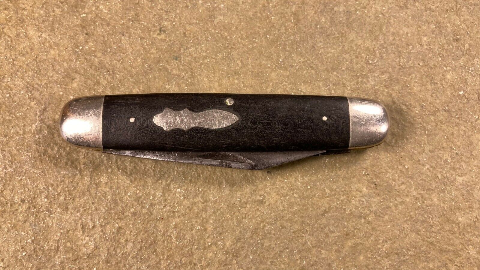 Vintage Antique Cattaraugus Rare 22576 Ebony Handle Pocket Knife