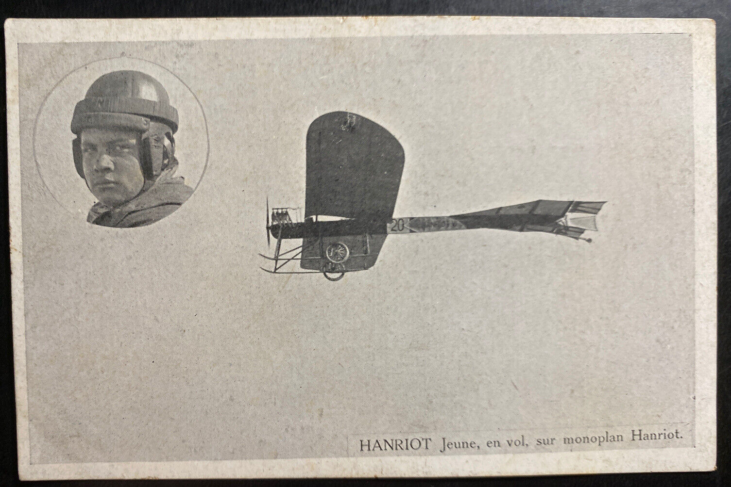 Mint France Real Picture Postcard Early Aviation Hanriot In Flight On Monoplane