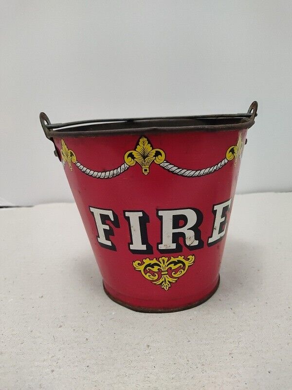 VINTAGE Metal FIRE Bucket/Pail the Ohio Art Co. Made In the U.S.A.