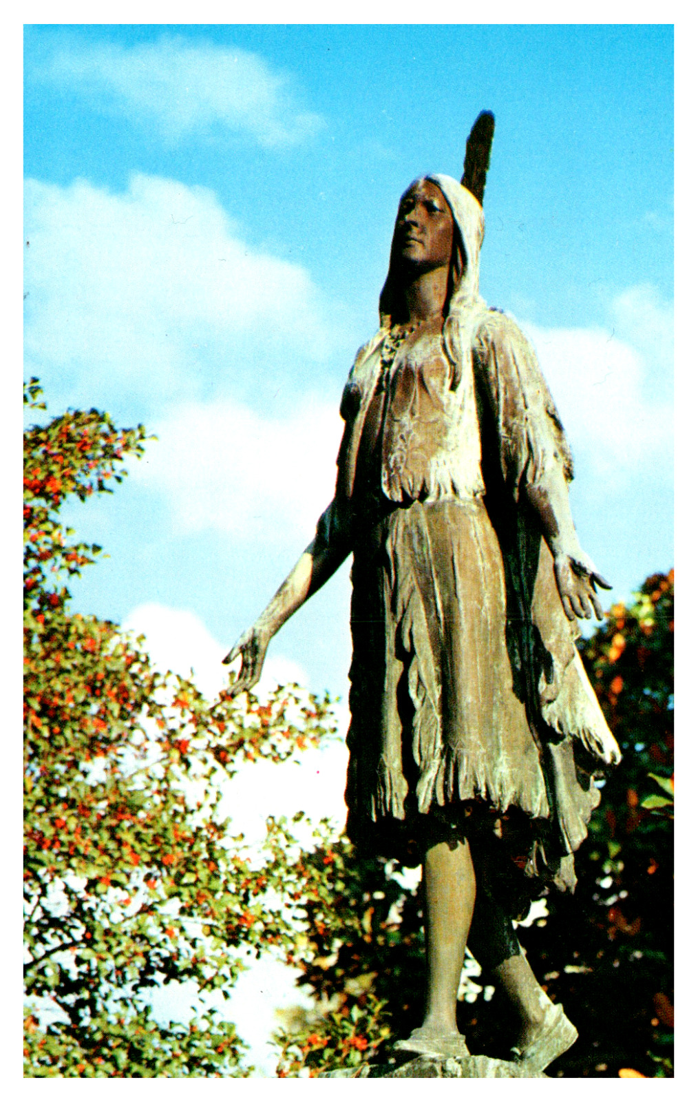 Postcard of Pocahontas Statue Jamestown VA Virginia Indian Princess UNP