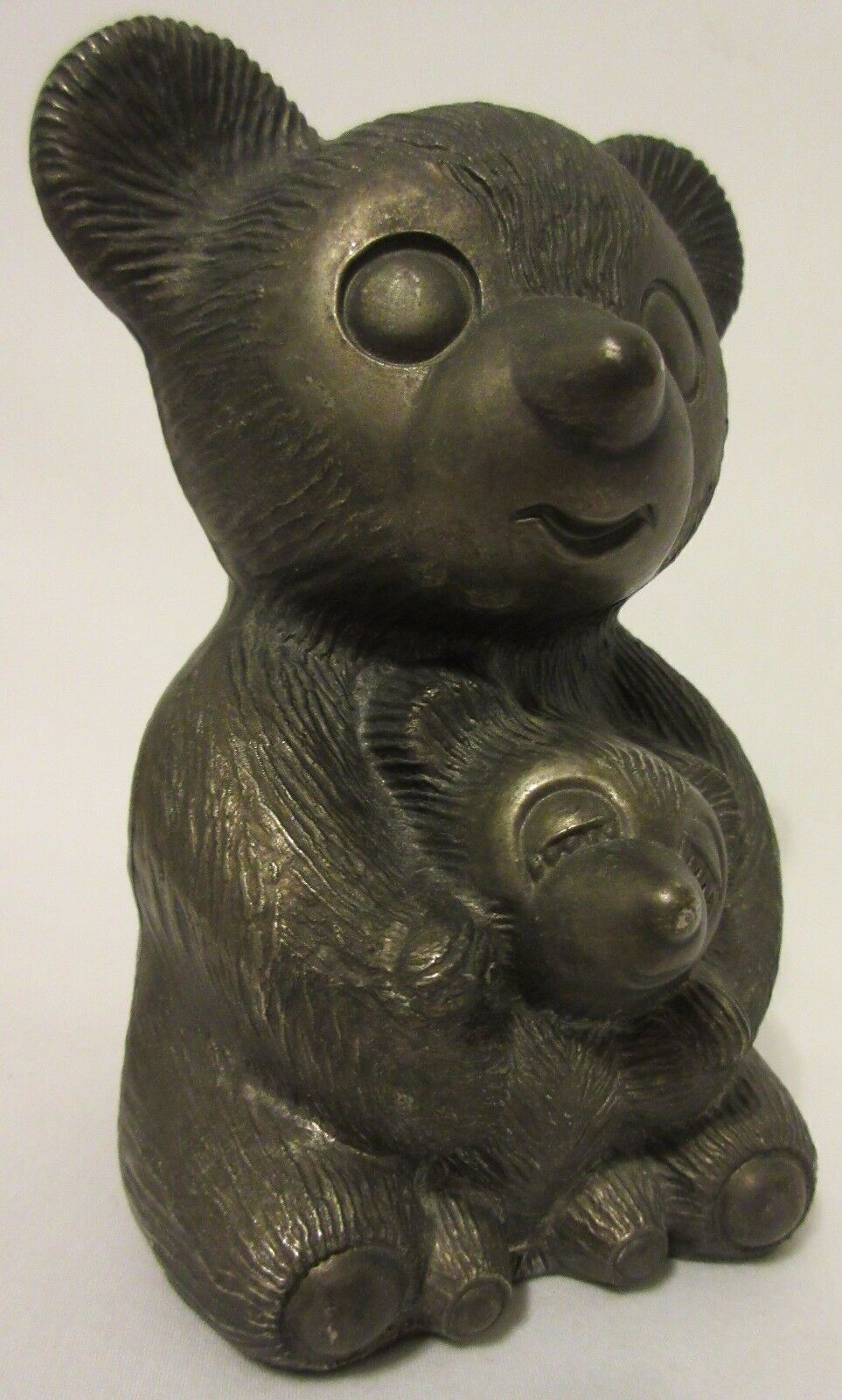 Vintage Godinger Silver Plated Metal Teddy Bear Still Coin Bank Figurine Nursery