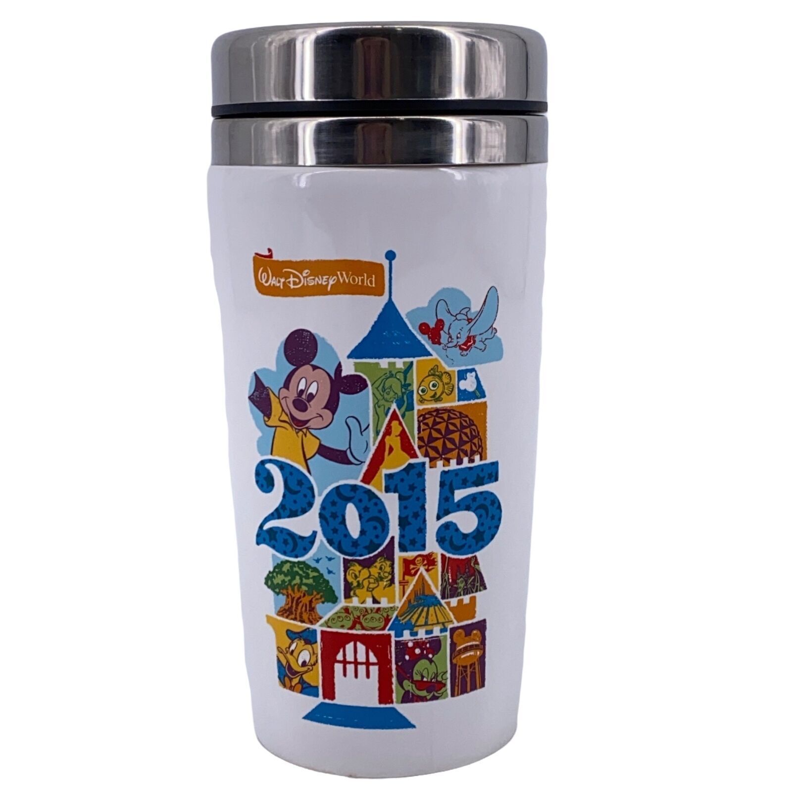 Walt Disney World 2015 Mickey Dumbo Ceramic Stainless Tumbler Mug