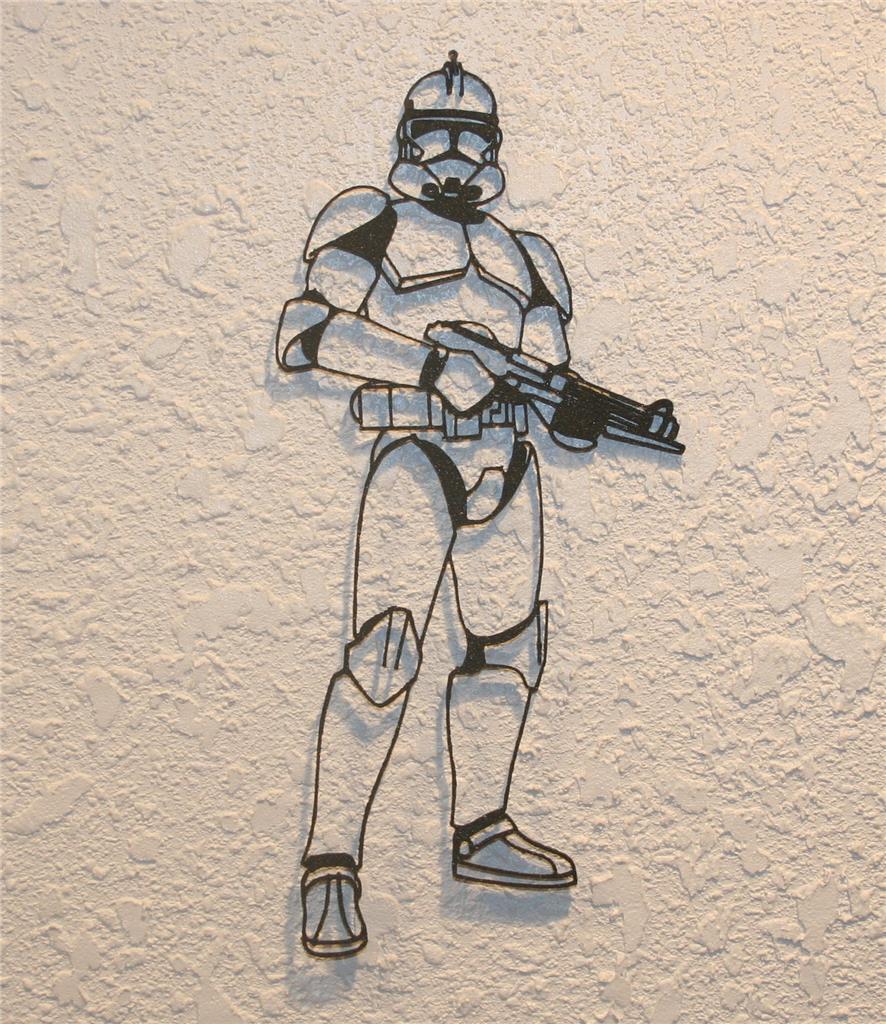 Clone Trooper Wall Decor 3D Printed Art Gift Decoration Star Wars Black Fan Art