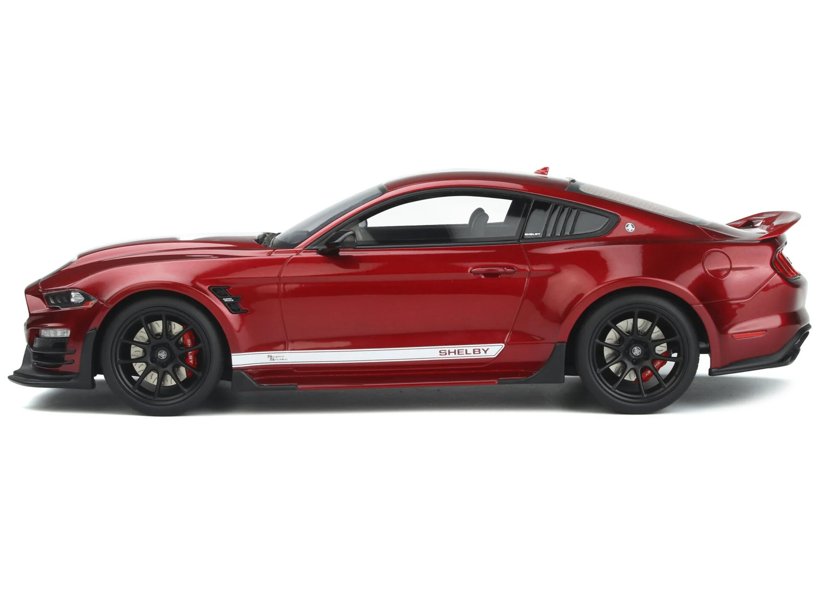 2021 Shelby Super Snake Coupe Red Metallic with White Stripes 1/18 Model Car
