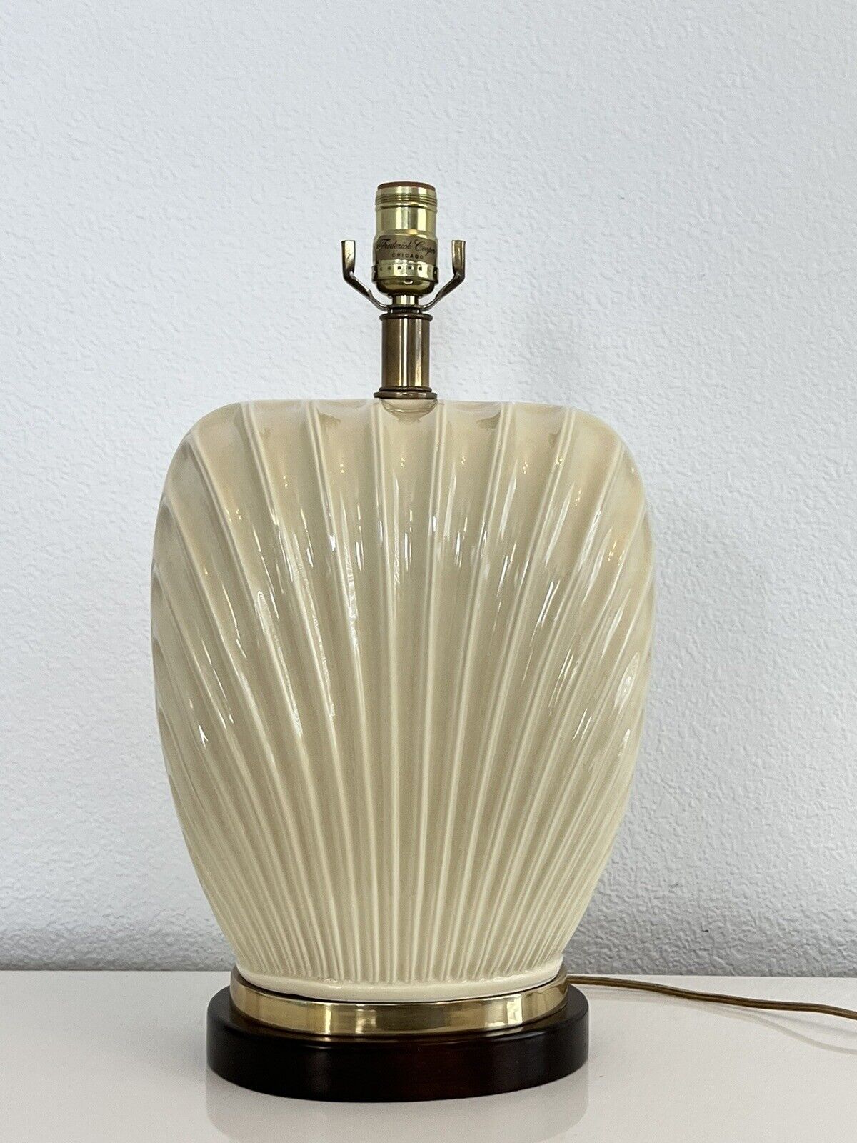 Vintage Sculpted Ceramic Lamp for Table or Desk Mid Century Modern Unique Design