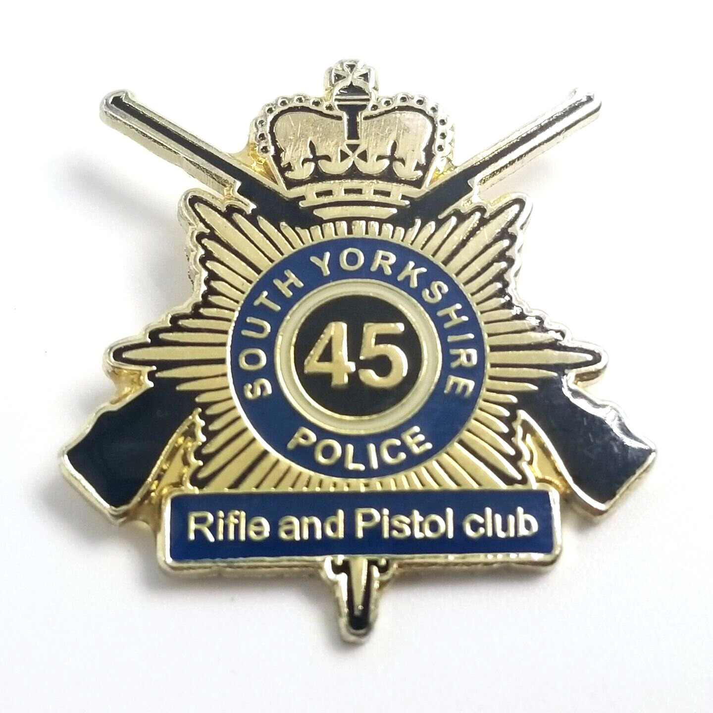 South Yorkshire Police England Rifle And Pistol Club Member Gold Tone Lapel Pin
