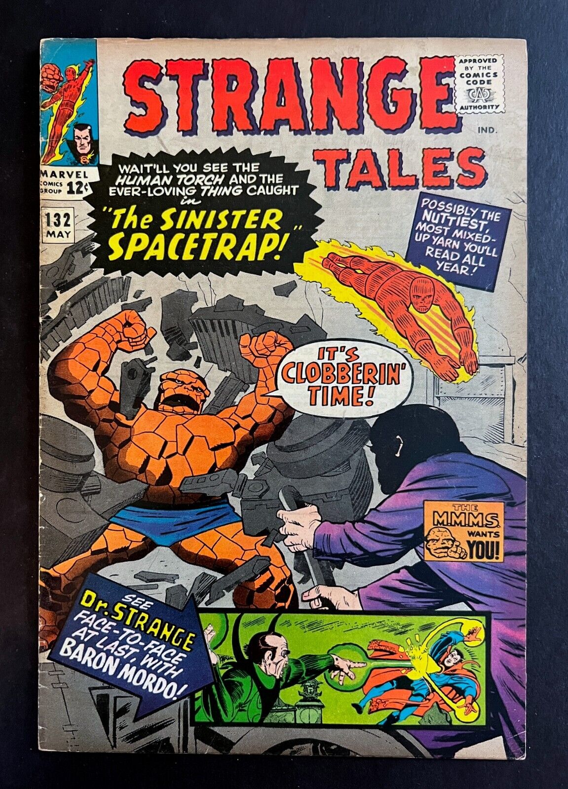 STRANGE TALES #132 Fantastic Four Thing Steve Ditko Dr. Strange Dormammu 1965