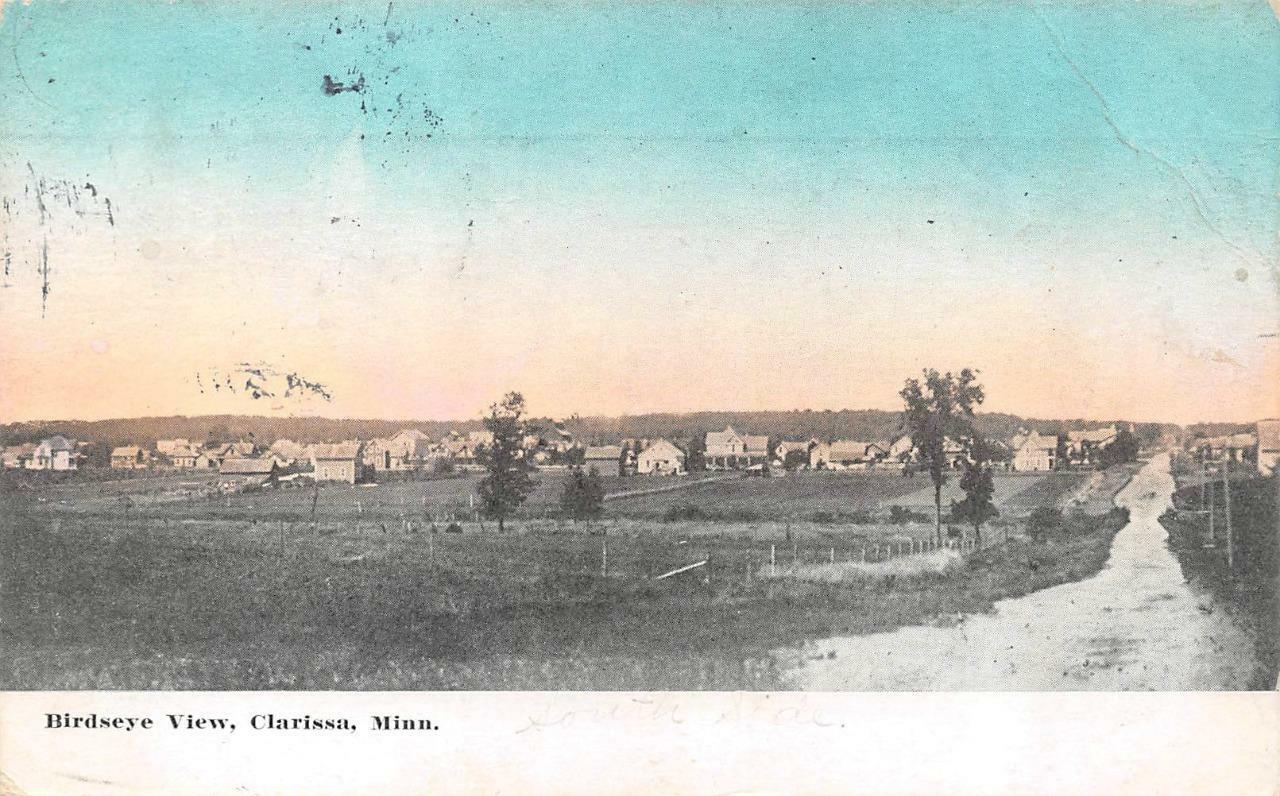 CLARISSA, MN Minnesota  BIRD\'S EYE VIEW~HOMES  Todd County  1911 Postcard