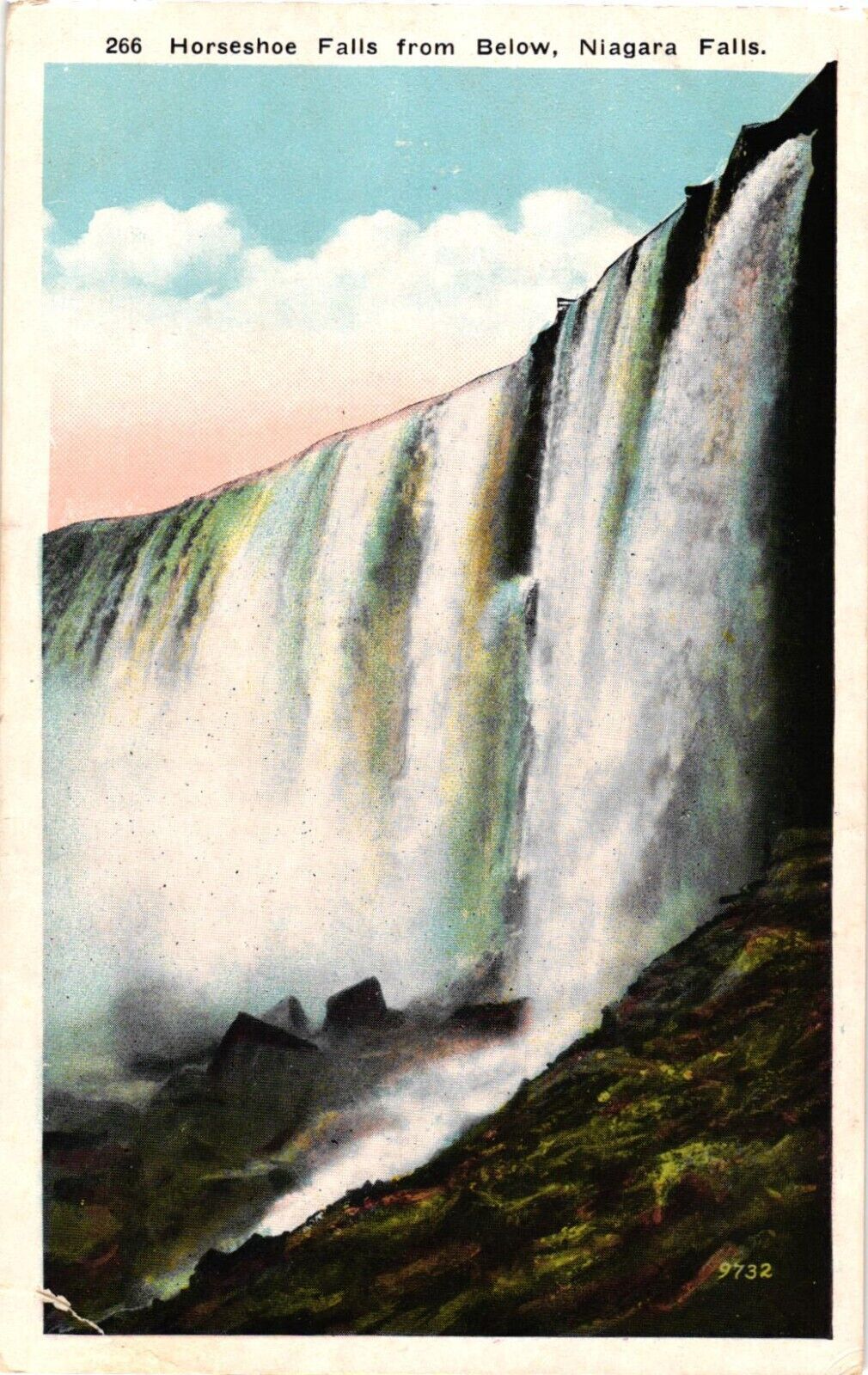 Postcard Horseshoe Falls Below Niagara Falls