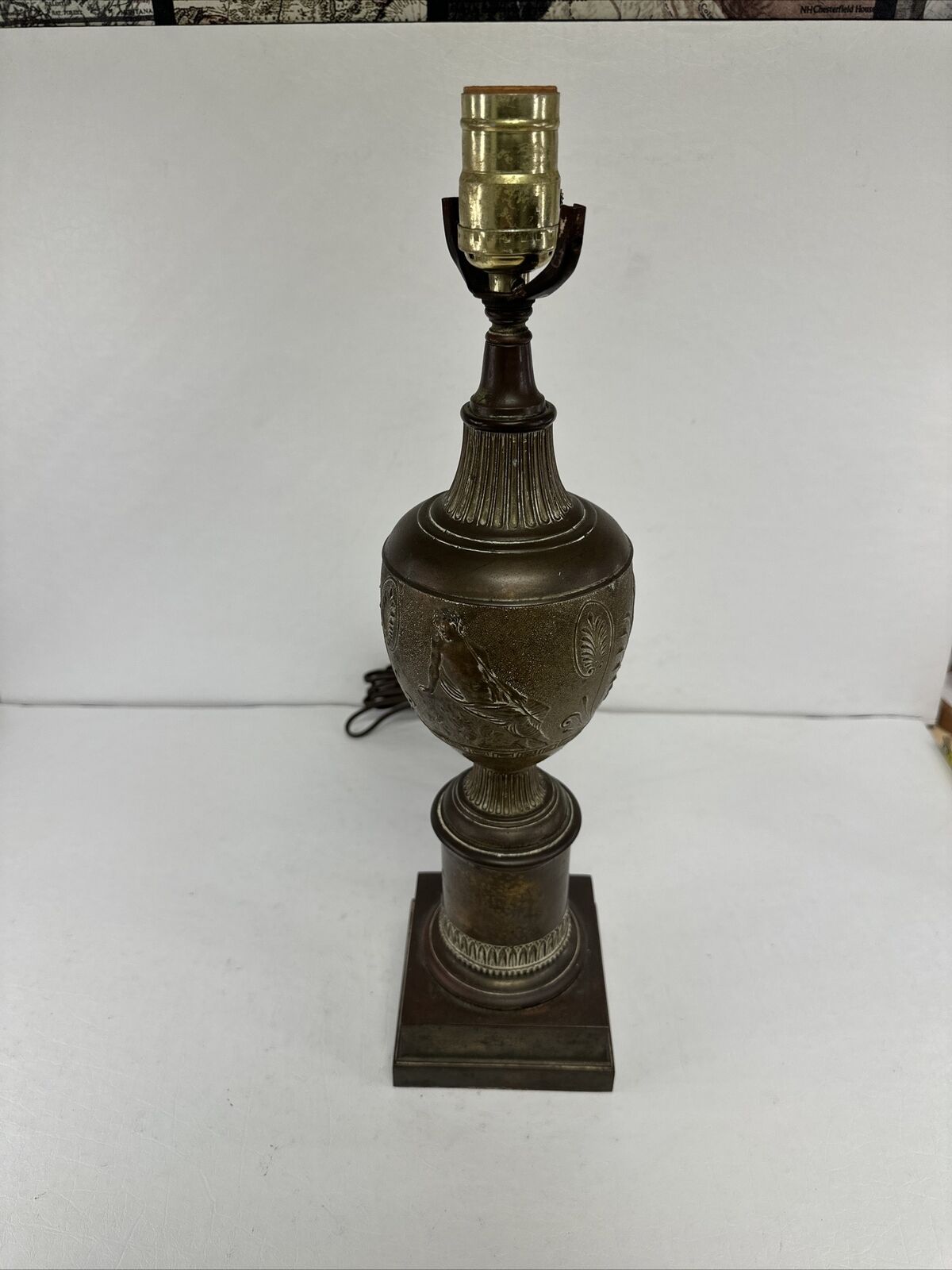 Mutual Sunset Lamp Co. Urn Style Grecian Antique Vintage Base MSLC 4397