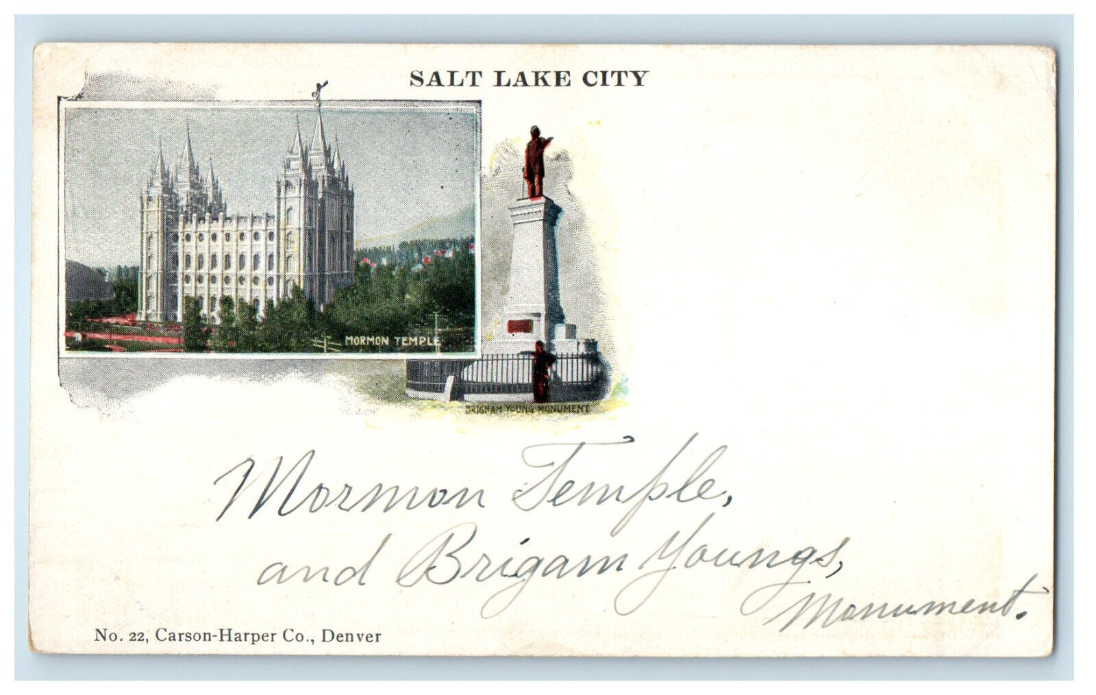 c1900s Multiview, Salt Lake City Utah UT PMC Antique Posted Postcard