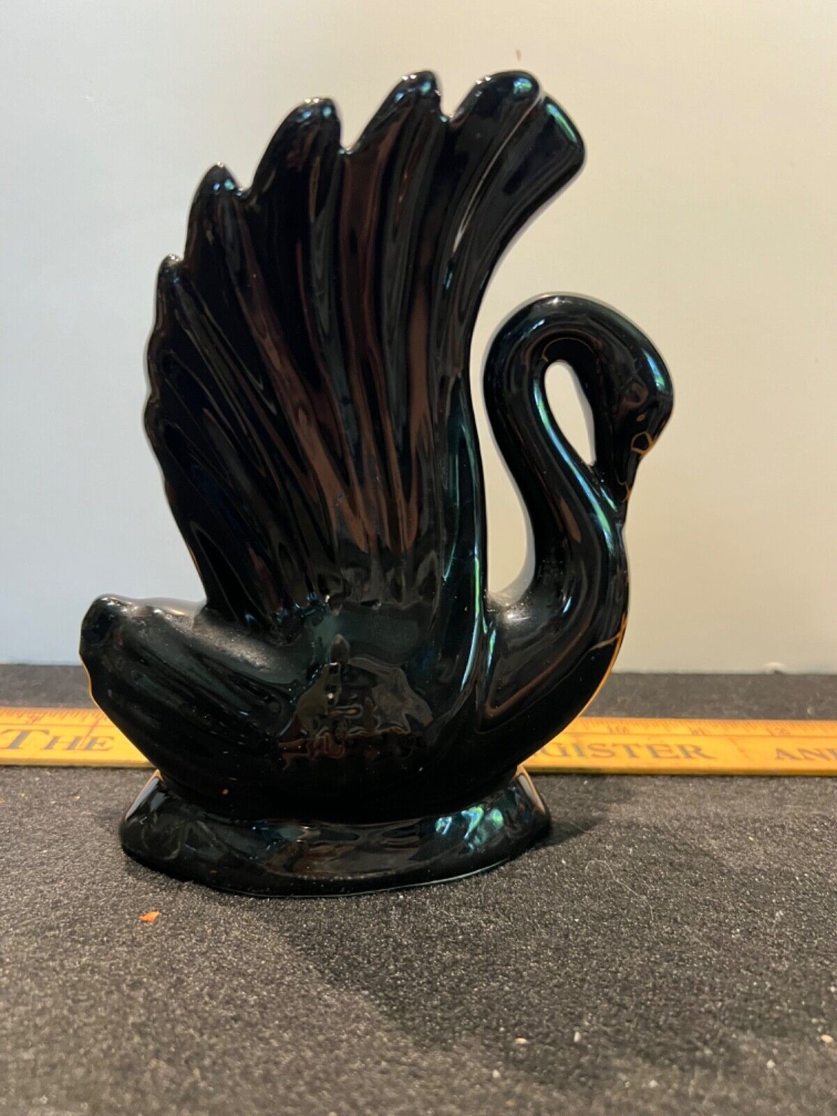 Black Swan Ceramic Planter Vase Preening Vintage Mid Century