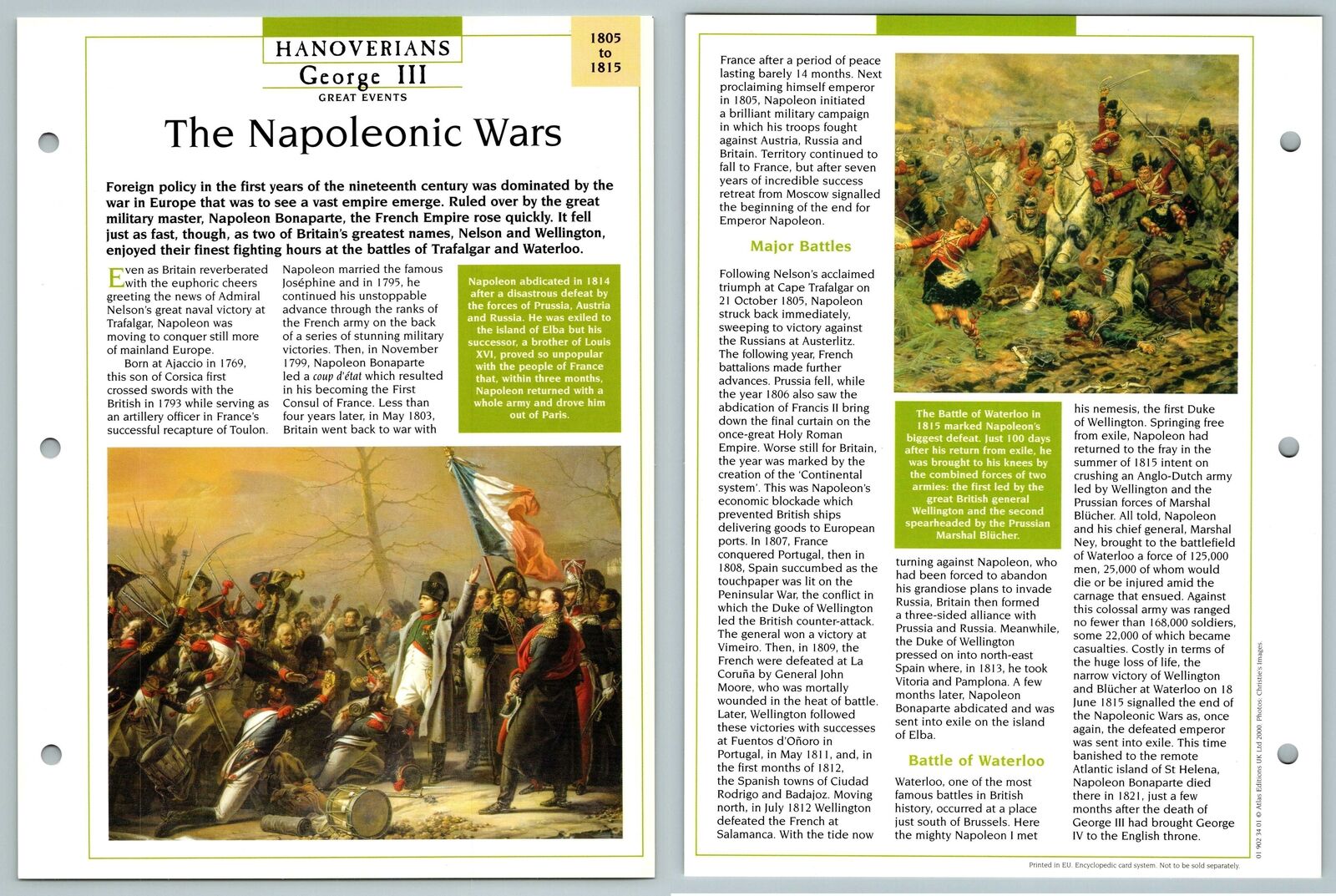Napoleonic Wars - 1805-1815 Hanoverians Atlas Kings & Queens Of GB Maxi Card