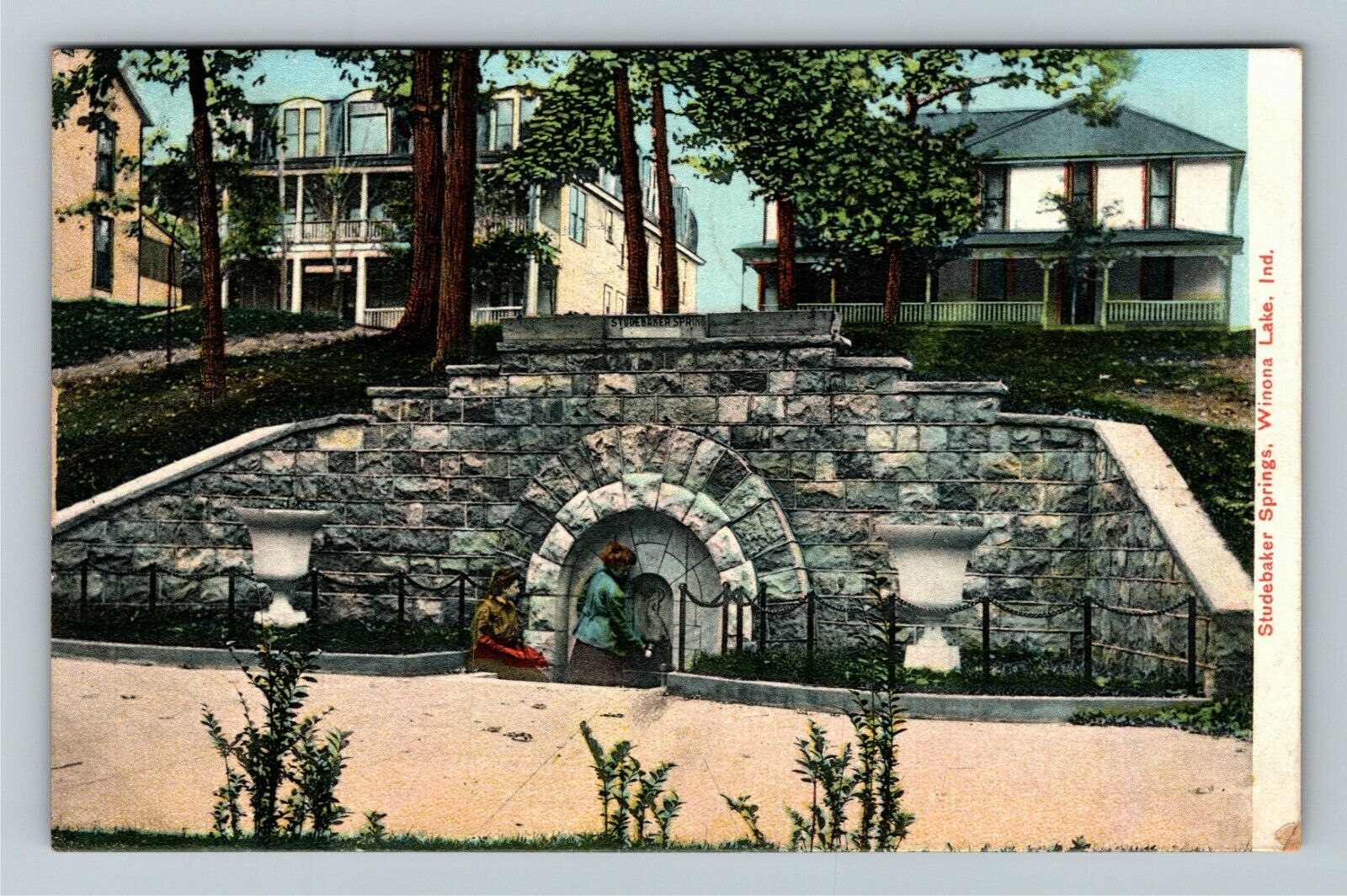 Winona Lake Indiana, STUDEBAKER SPRINGS, Exterior, c1908 Vintage Postcard