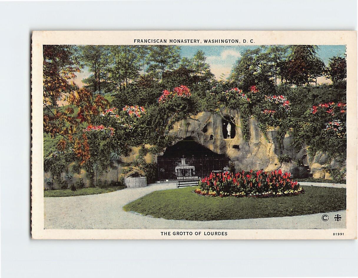 Postcard The Grotto of Lourdes Franciscan Monastery Washington DC