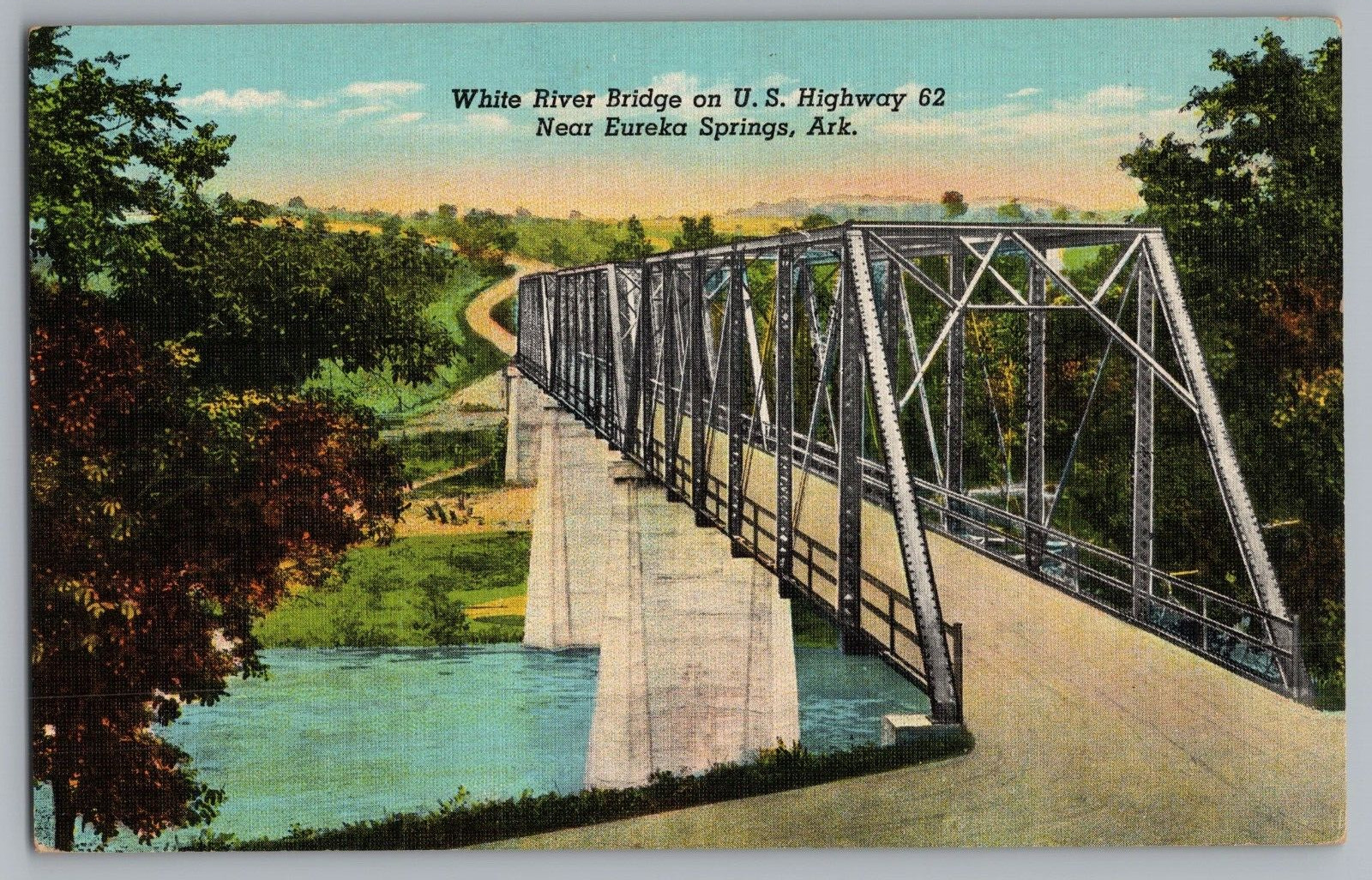 Postcard White River Bridge, U.S. 62, Eureka Springs, Arkansas