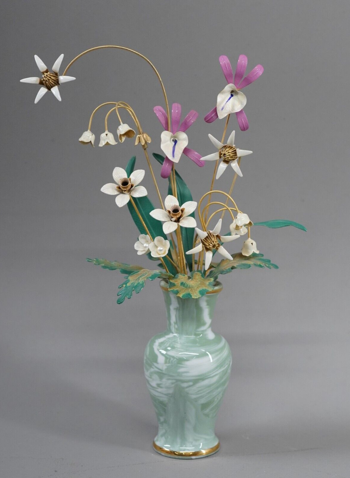 Franklin Mint Igor Carl Faberge The Summer Garden Bouquet Enamel Flowers