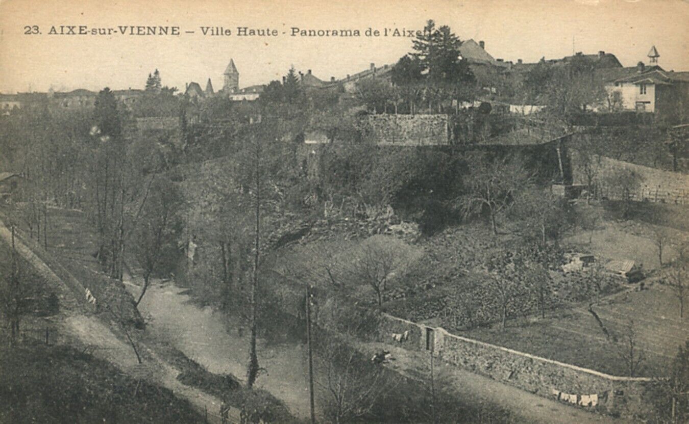 Panorama Aixe Sur Vienne Ville Haute France 1918 Postcard US Soldier Billeting