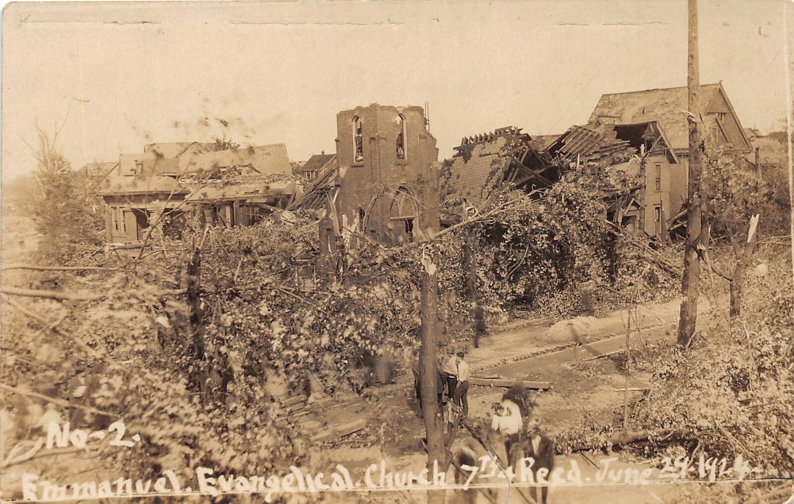 H99/ Lorain Ohio RPPC Postcard 1924 Tornado Disaster Evangelical Church 181