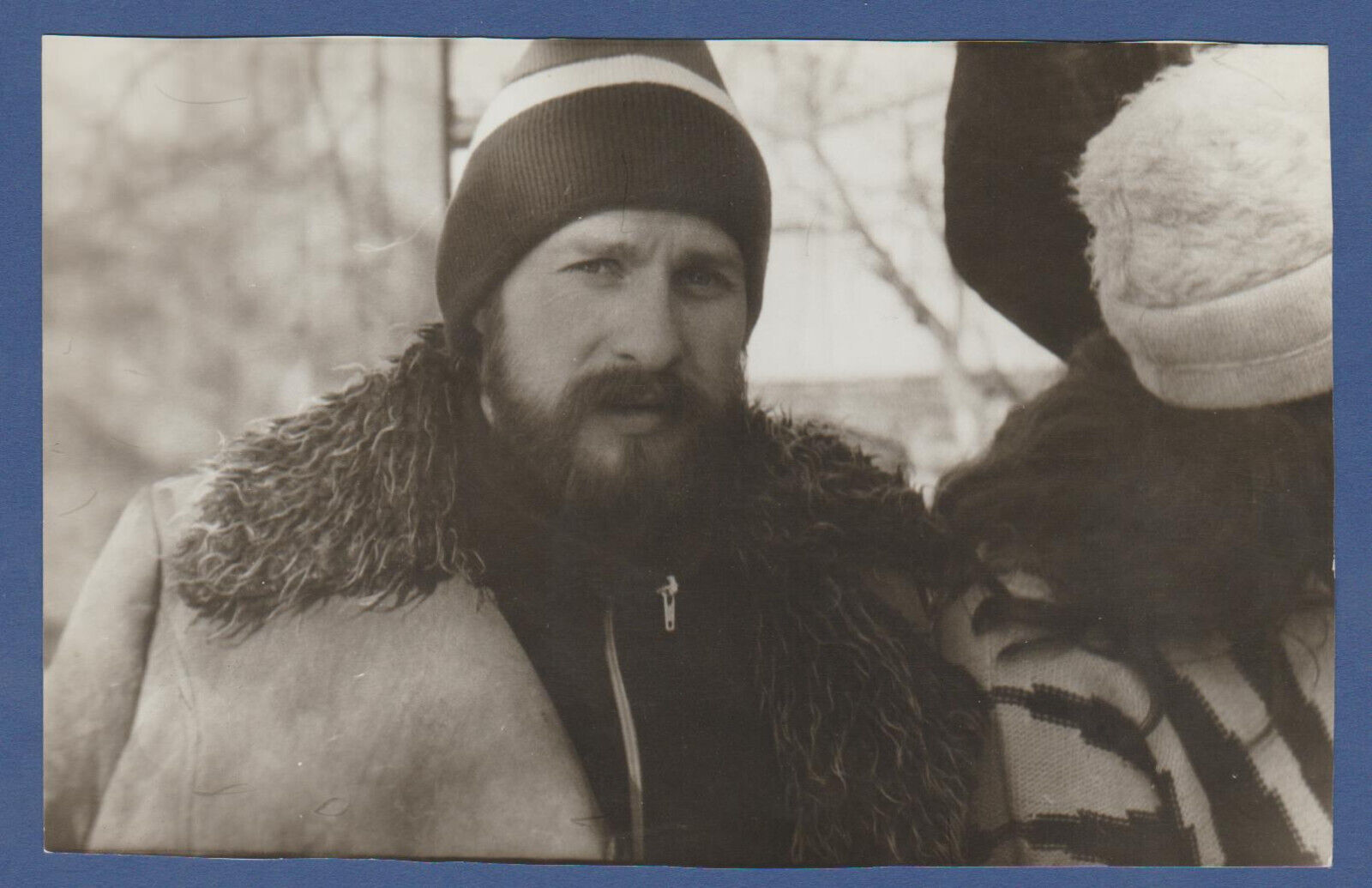 Handsome Young Guy with a Beard in a Hat, Lovely Man Soviet Vintage Photo USSR
