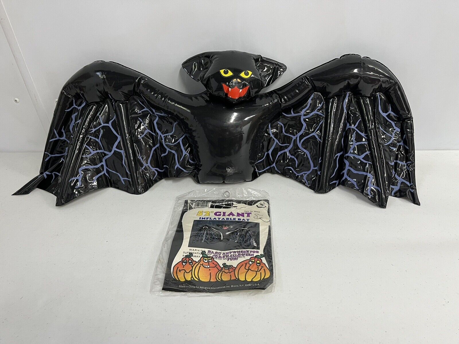 Vintage Giant Inflatable Halloween Bat Black 52”