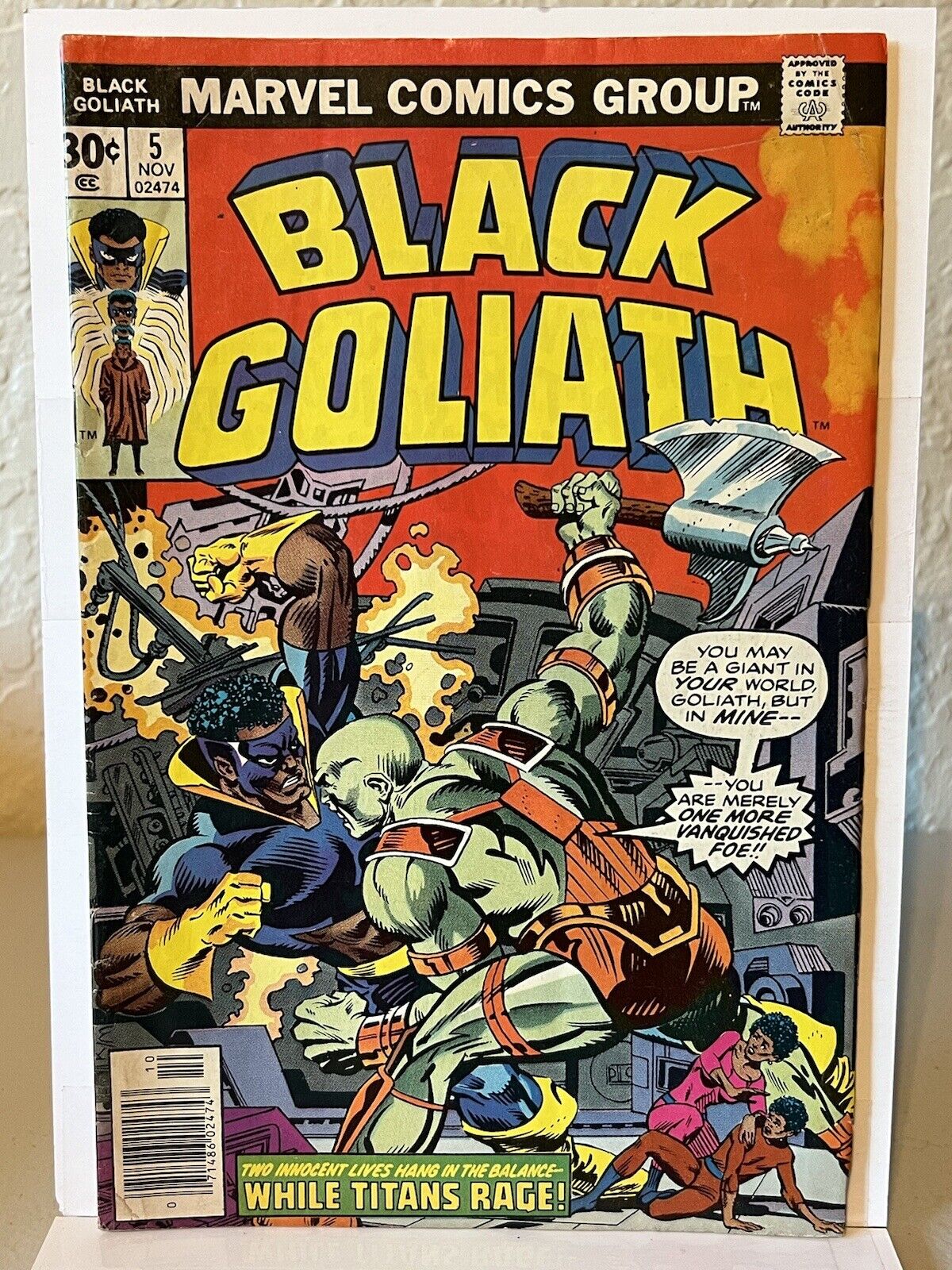 Black Goliath #5 * 1st A’Askvarii Team App. NEWSSTAND * 1977 Marvel Comics 🔑🔑