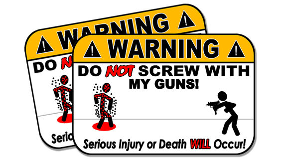 Funny Ammo Can Stickers - Vinyl Decals for Ammunition or Gun Cabinet - 2 pack