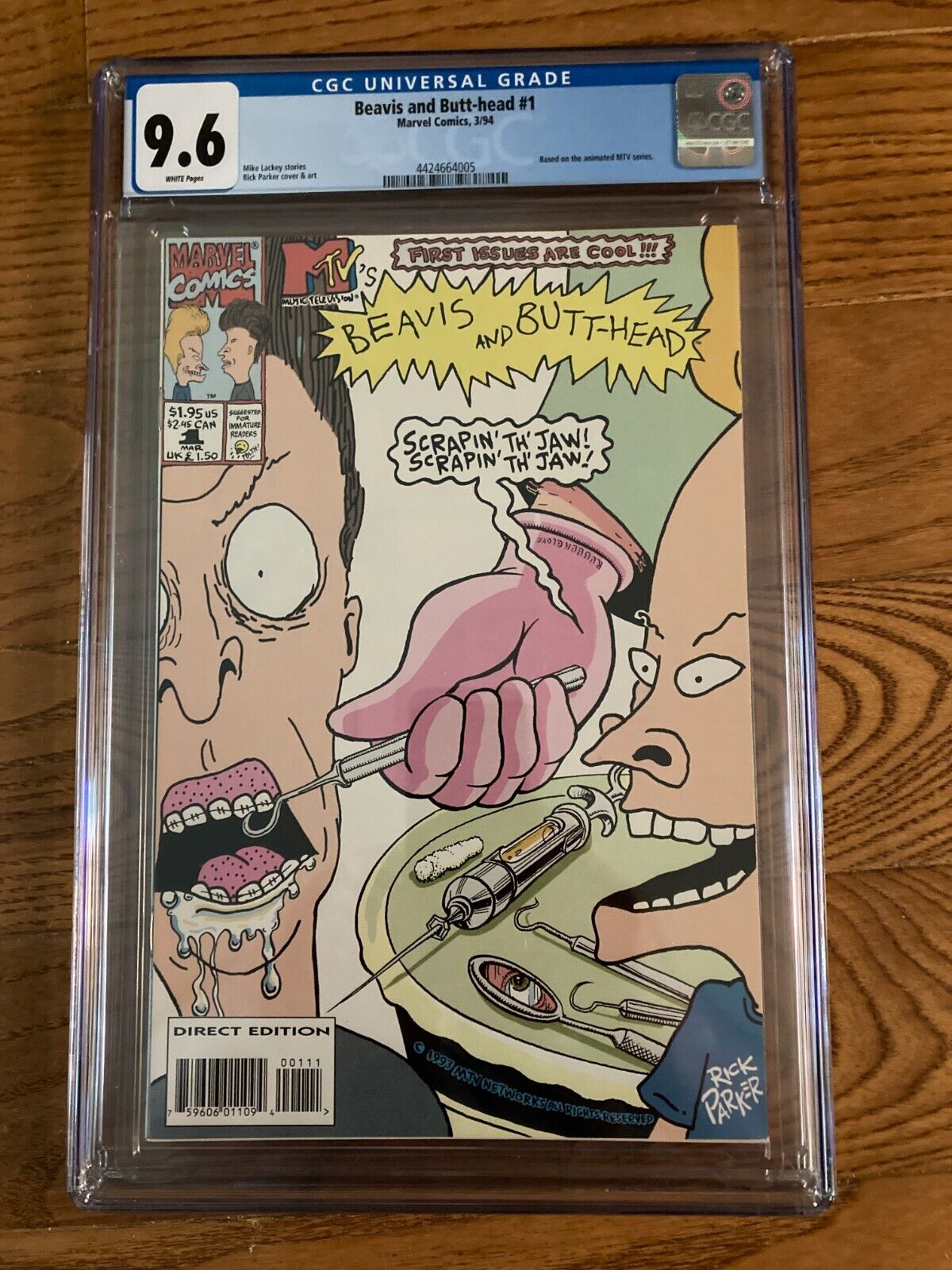 Beavis and Butthead #1 Marvel Comics (1994) NM+ (9.6) CGC, White Pages