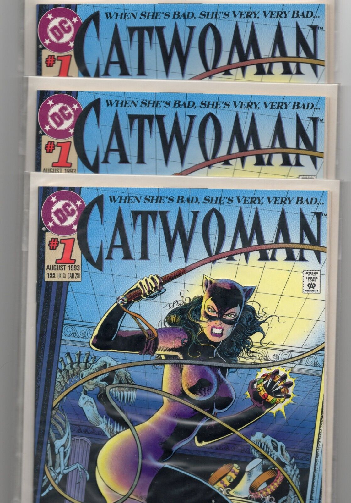 NINE Catwoman Comics #1 #2 and #3 DC (1993) - Three Each
