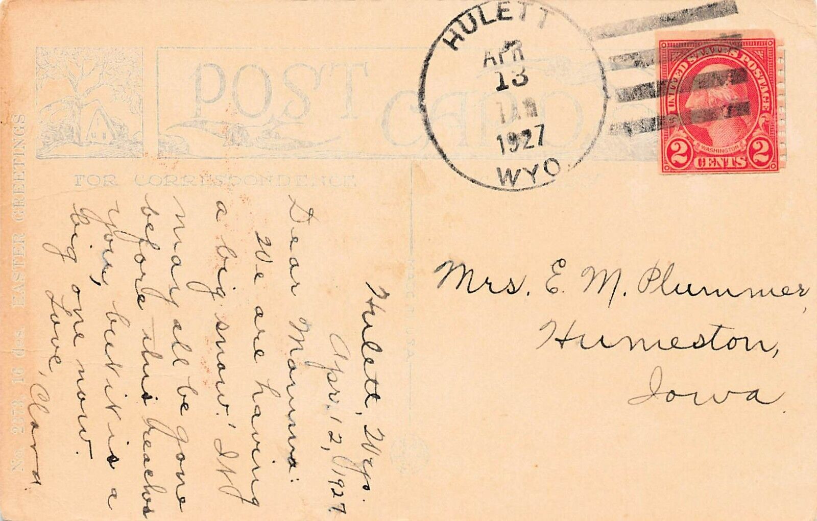 Scott 634 Stamp Red Washington 2 cents Private Perforation 1927 Vtg Postcard A8