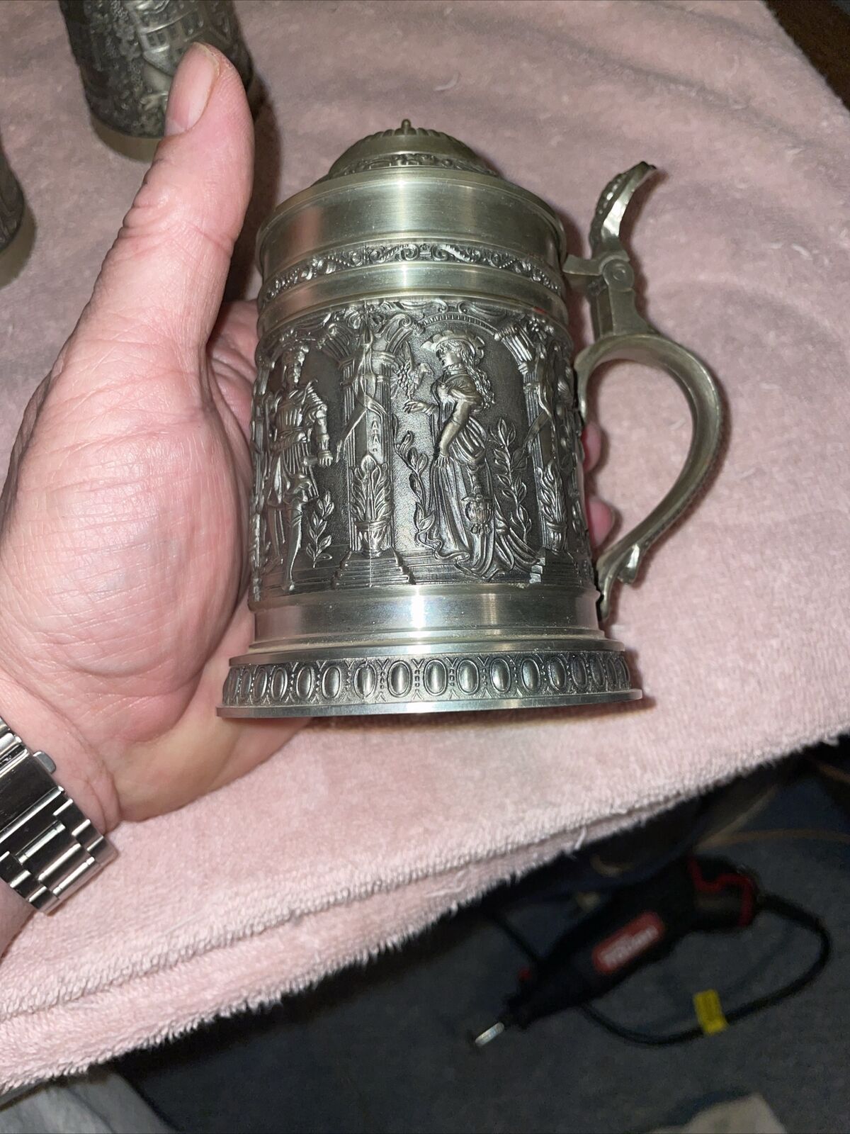 SKS Zinn95% West Germany Made Pewter Tankard Courting Girl