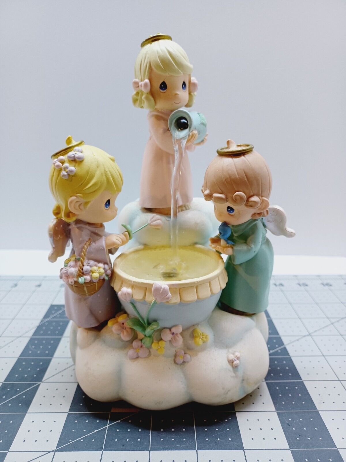 Precious Moments Musical Angel Water Fountain Tested Working