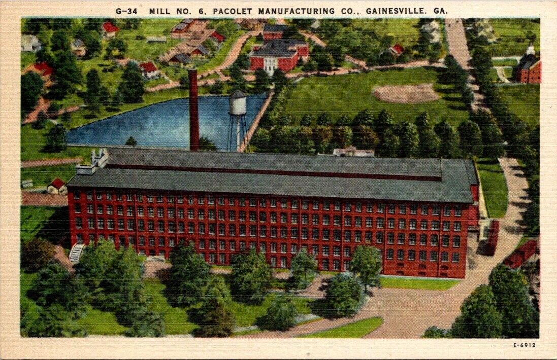 Postcard Pacolet Manufacturing, Gainesville, Georgia GA