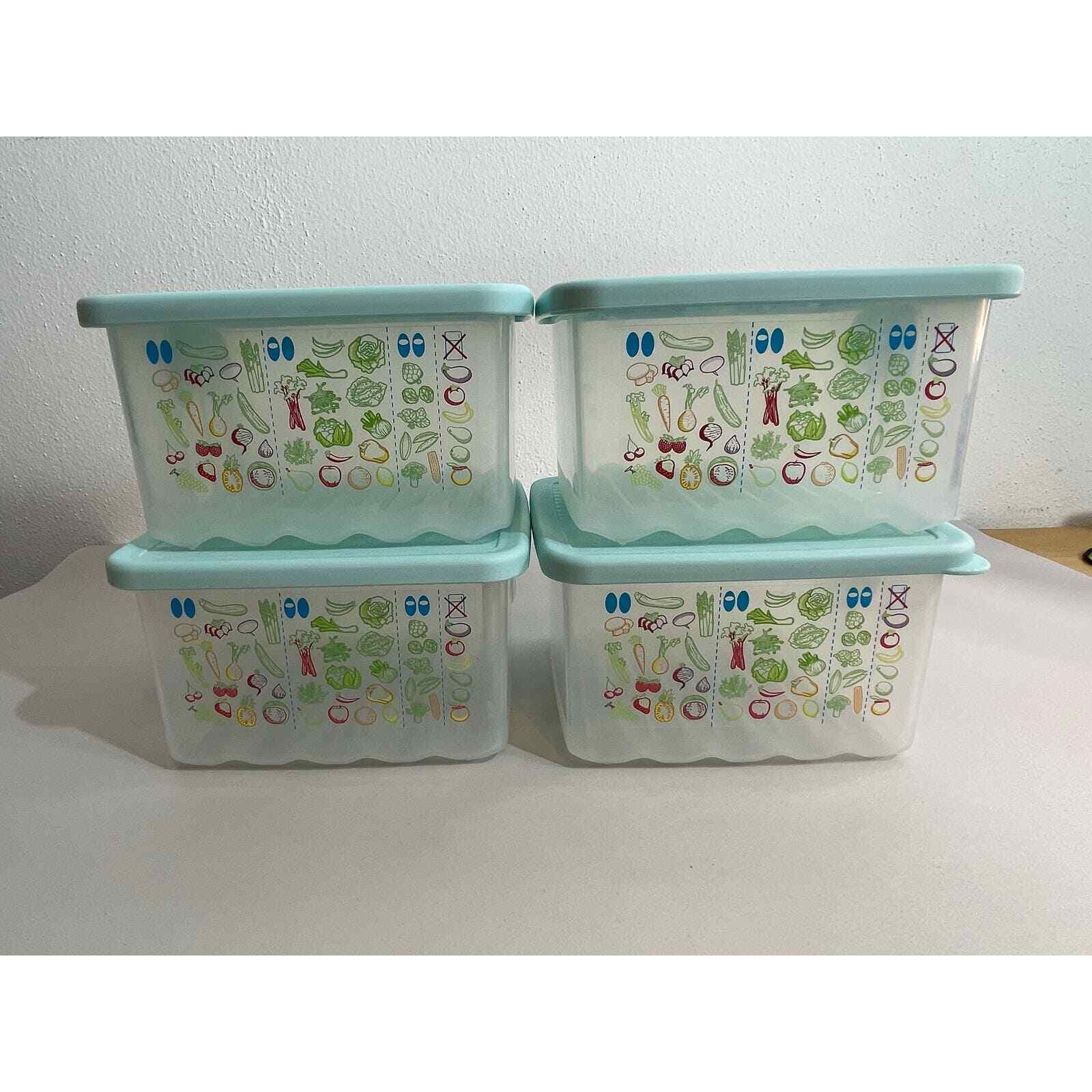 Tupperware Fridgesmart Square Vented Storage Containers With Lids Set of 4